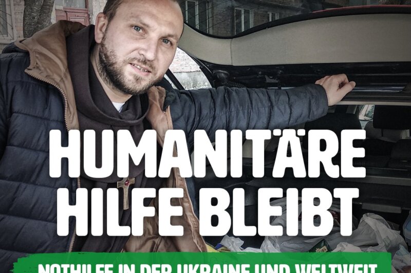Humanitäre Nothilfe in der Ukraine: Franziskaner Helfen unterstützt Menschen mit lebenswichtigen Hilfsgütern.
