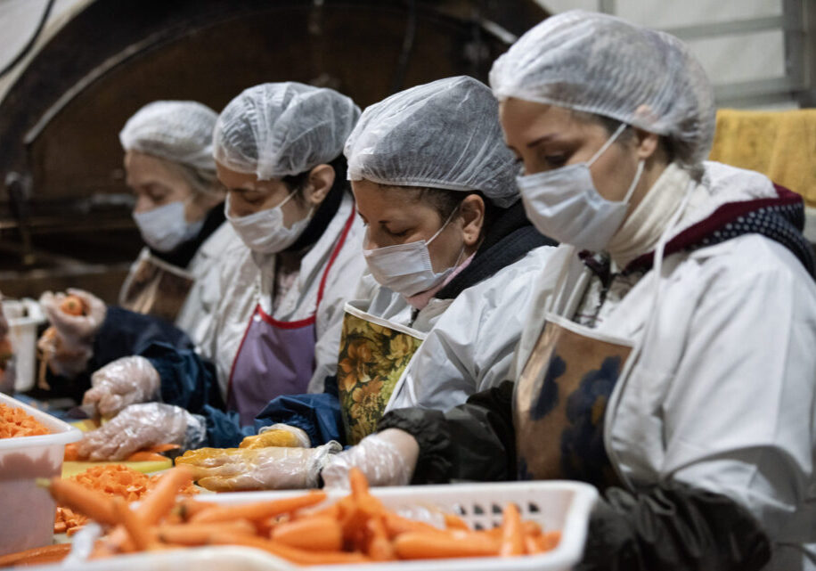 Group of photos show the kitchen of latin church and the staff preparing meals to distribute it for the benefeciries in Aleppo Jan 8,2024