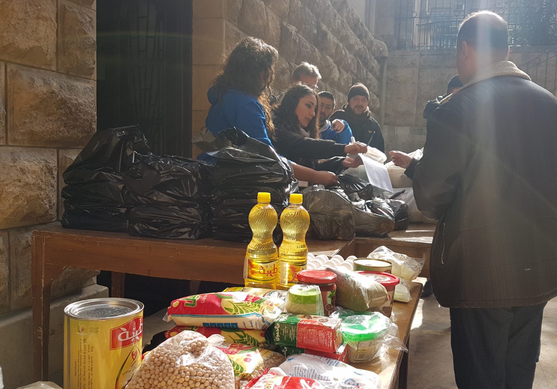 Syrien Aleppo Verteilung Lebensmittel MZF Franziskaner